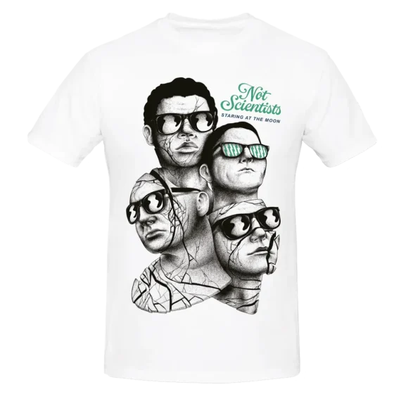 Not Scientists - T-Shirt- Starring At The Moon (Kicking Version) - White